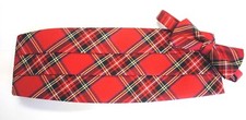 Royal Stewart Holiday Tartan Plaid Tuxedo Cummerbund and Bow Tie Set