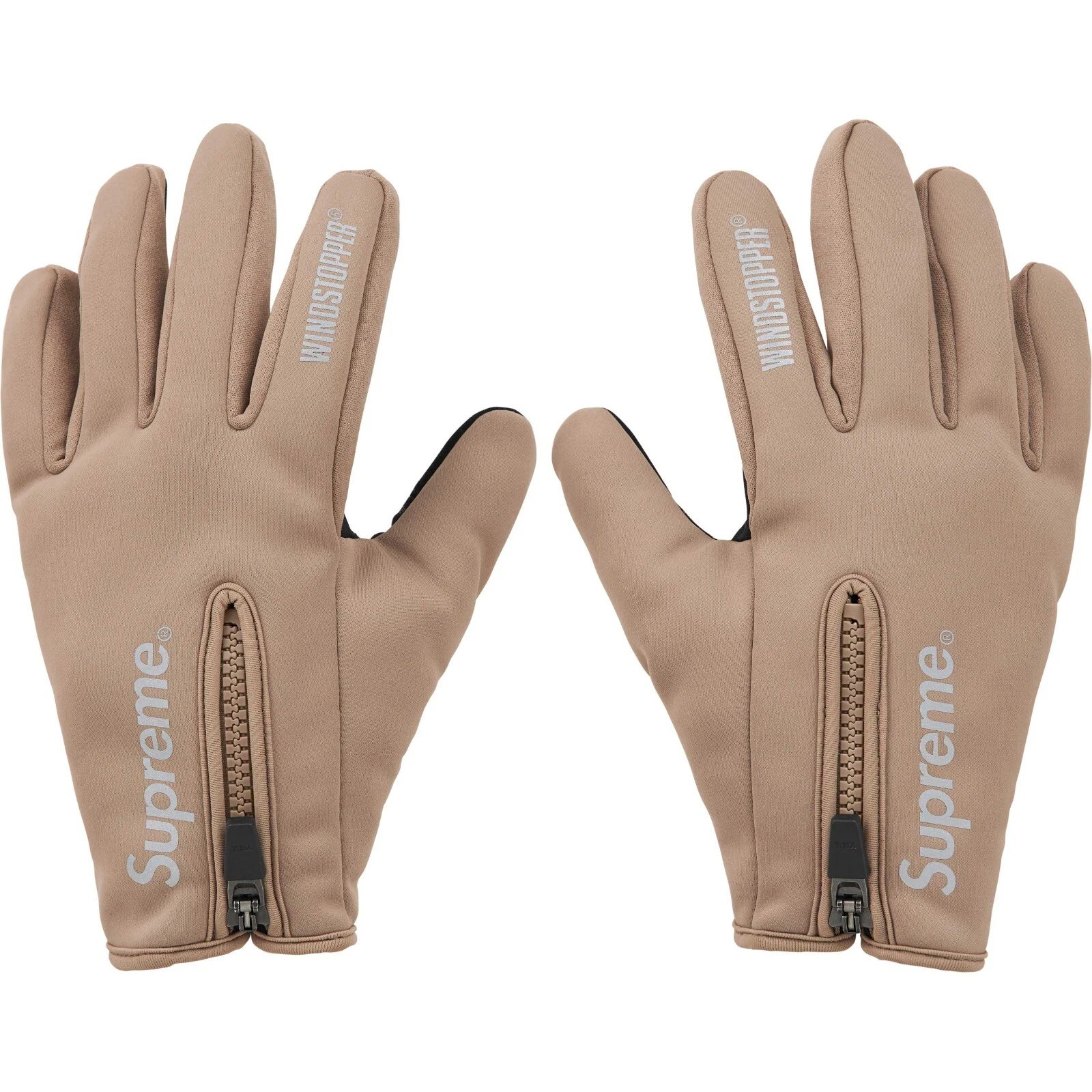 Gants zippés SUPREME x WINDSTOPPER®, taupe taille moyenne, à lire à l'envoi