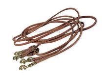 Western Leather Return Reins With Snap Hooks