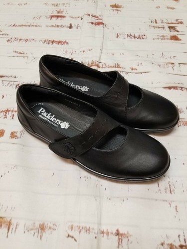 PADDERS Womens Sz 6 US Poem Black Leather Mary Jane Flat Wide Fit Shoe; 4 UK - Picture 2 of 12