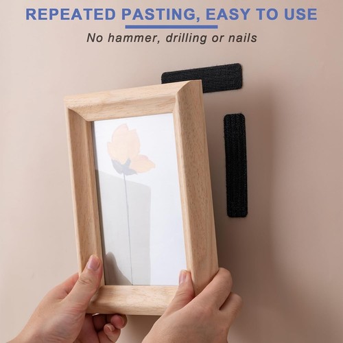 20 Sets Heavy Duty Hook & Loop Adhesive Strips: Sticky Back Fastener 2x4” Black - 第 5/7 張圖片