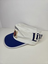 Vintage Miller Lite Beer Blue White Painters Hat Cap One Size Made In USA