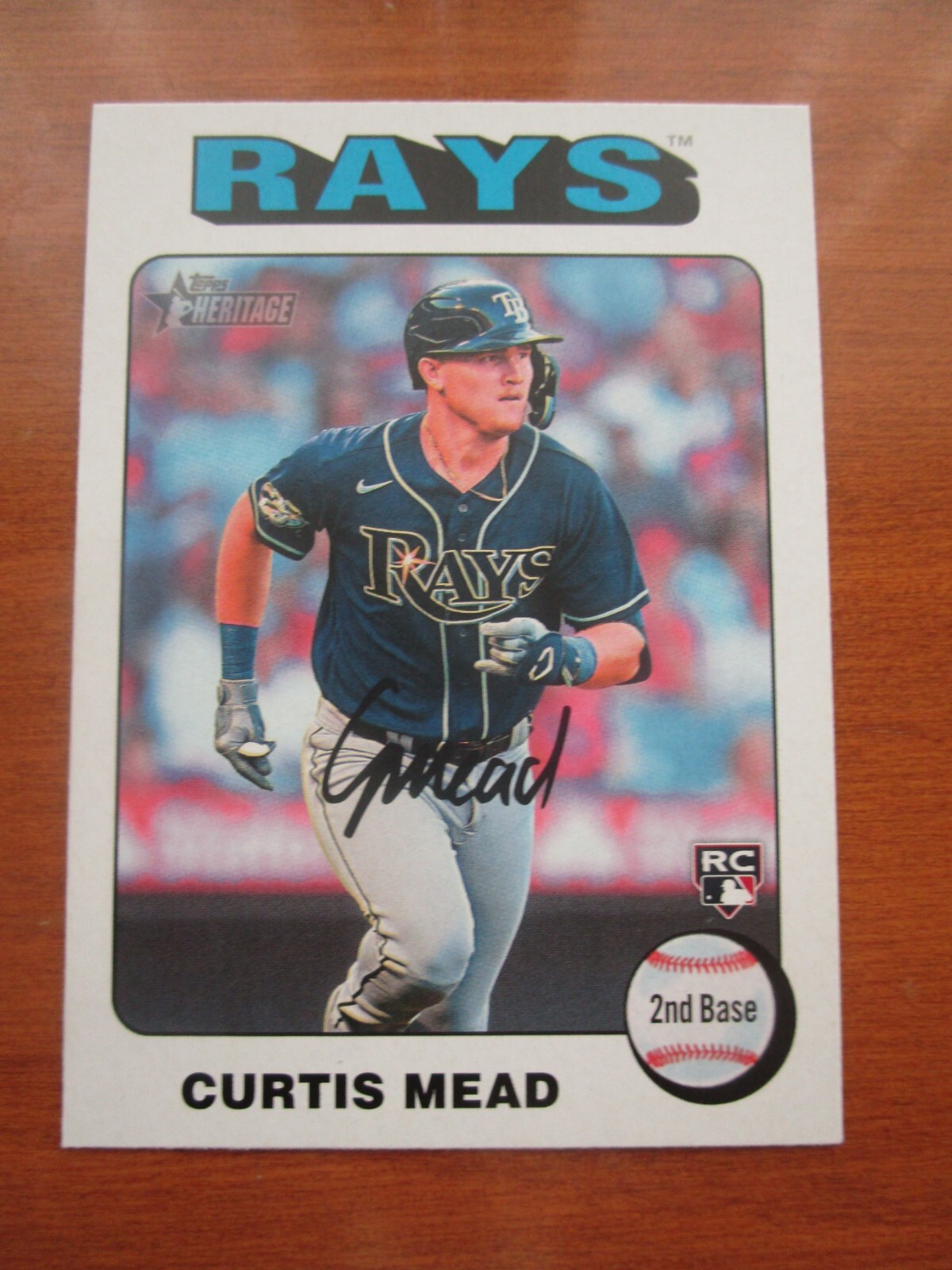 2024 TOPPS HERITAGE   WHITE BORDER   CURTIS MEAD  #  176  TAMPA BAY RAYS