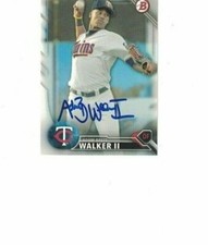 ADAM BRETT WALKER II SIGNED IP BOWMAN TOPPS #BP135 2016 MINNESOTA TWINS AUTO