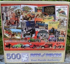 100% COMP. BITS AND PIECES 500 PIECE JIGSAW PUZZLE -CARS COLLAGE