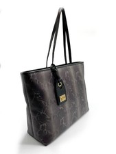 Borsa da donna shopping bag a spalla Cavalli Class maculato grande nero