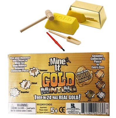 New Mine It Gold Minting 1 box in 24 has Real Gold Educational