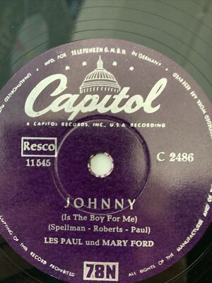 LES PAUL & MARY FORD -Vaya Con Dios / Johnny- 10'' 78 Capitol Schellack