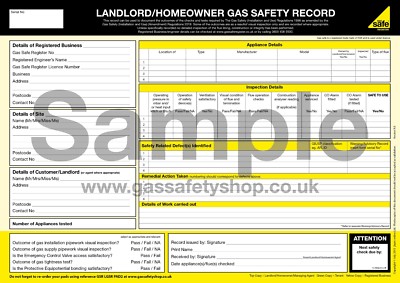 Gassafe - Vermieter / Hausbesitzer Gas Sicherheit Schallplattenpad