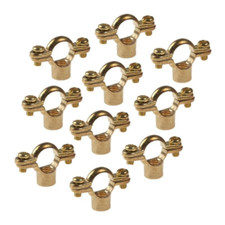 Brass Munsen Ring Pipe Clamp M10 Bracket Support 15mm-42mm (Pack of 3, 5 & 10)