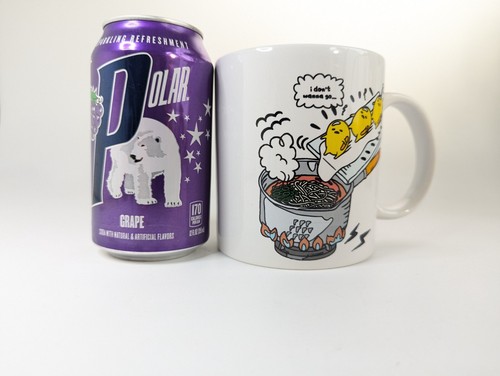 Sanrio - Gudetama - The Lazy Egg Large Coffee Mug 20oz (Sad Eggs in Noodle Pot) - Picture 5 of 8