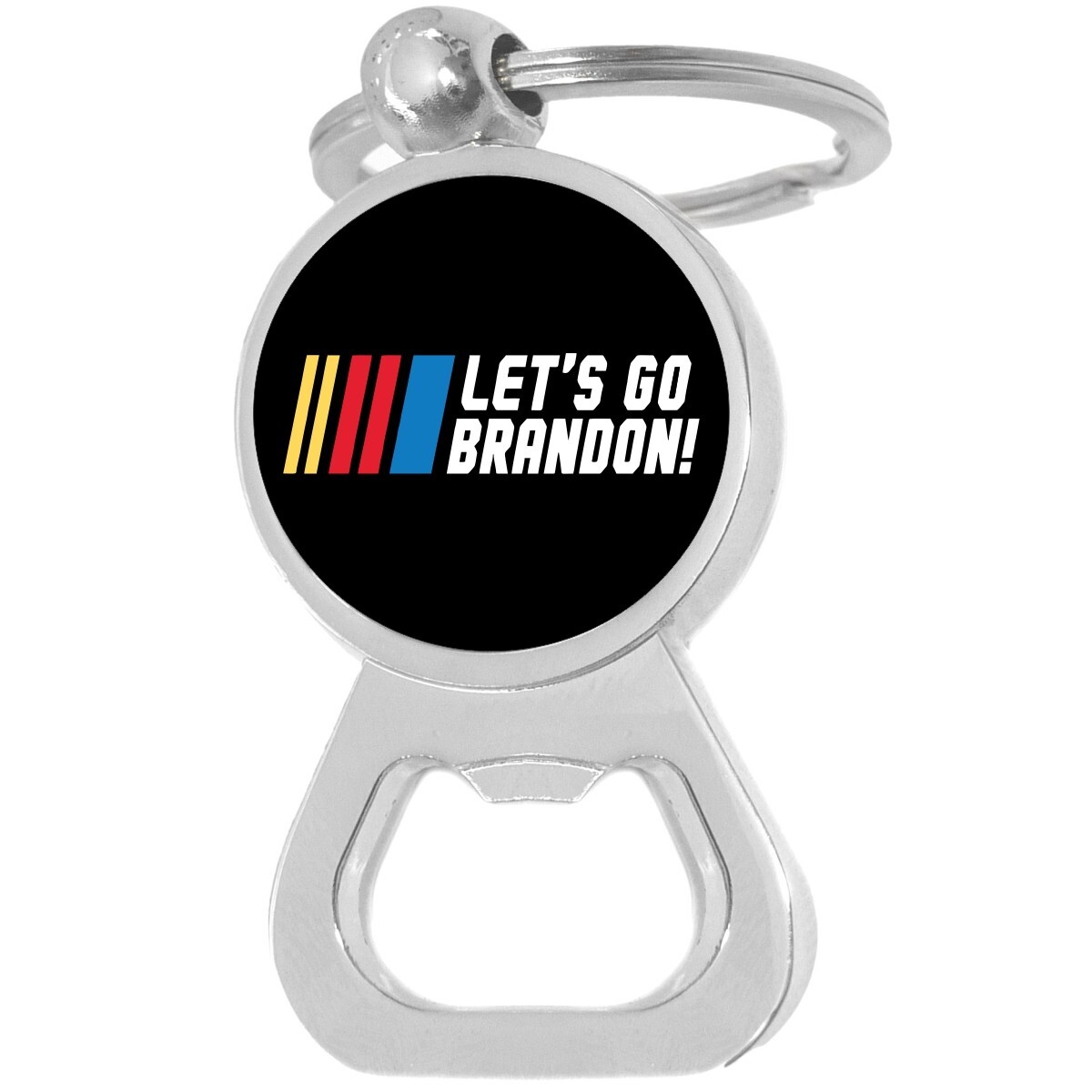 Let's Go Brandon Metal Bottle Opener Keychain | Bar Tool Keyring for Beer  