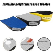 Height Increase Insoles Invisible Shoe Lifts Inserts Elastic Shock 0.6/1/1.4 in