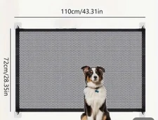 Pet Dog Barrier Fences with 4 Hooks Pet Isolated Mesh Stair Gate New 43x31” C452