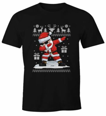 Herren T-Shirt Weihnachten Dabbing Santa Weihnachtsmann Dab Fun-Shirt lustig