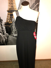 SWEET STORM NWT ONE SHOULDER JEWELED COCKTAIL STRETCH DRESS SIZE LARGE JUNIOR