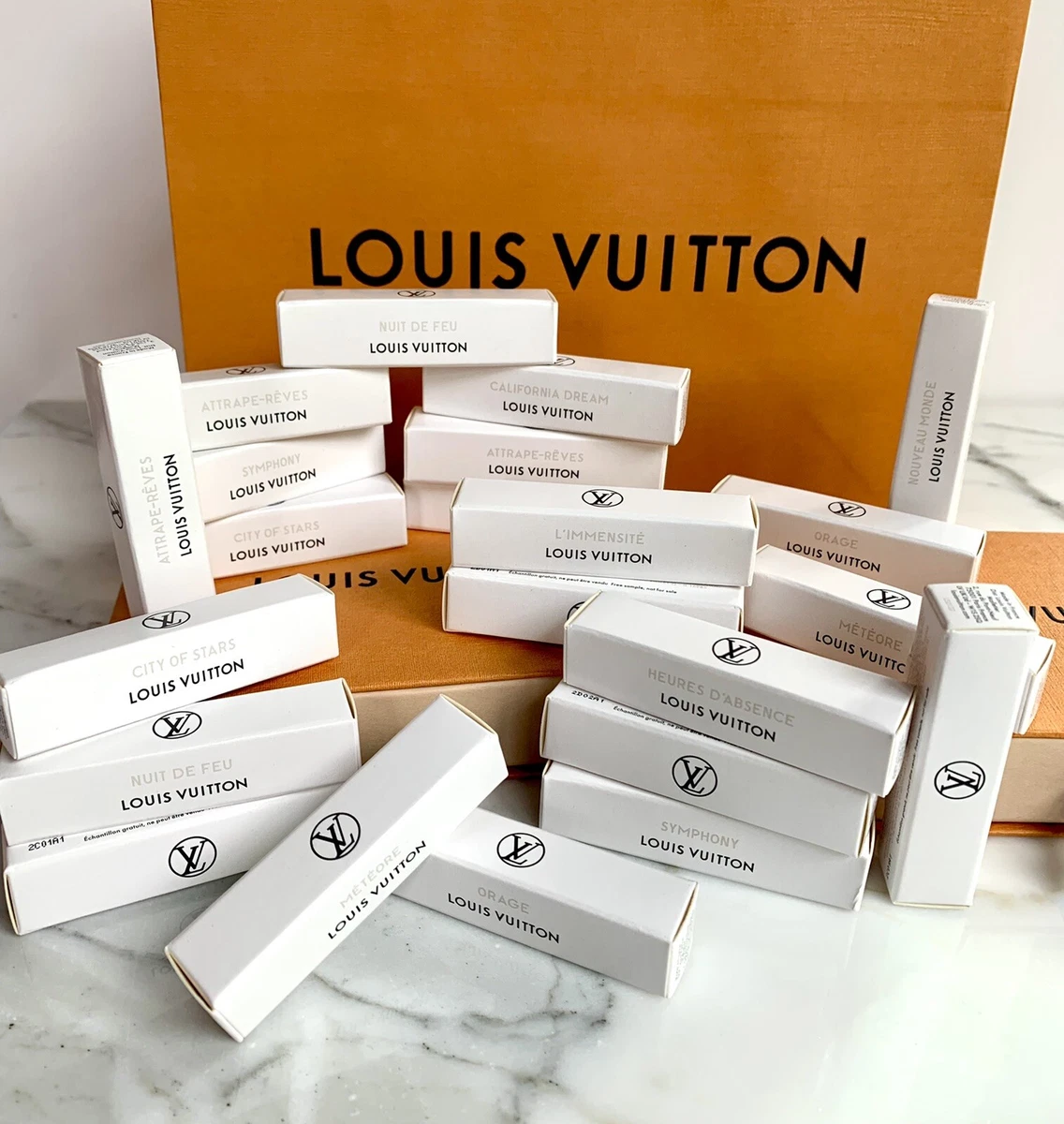 New Louis Vuitton Set of 6 Perfume Travel Samples Parfum Spray Bottles 2ml