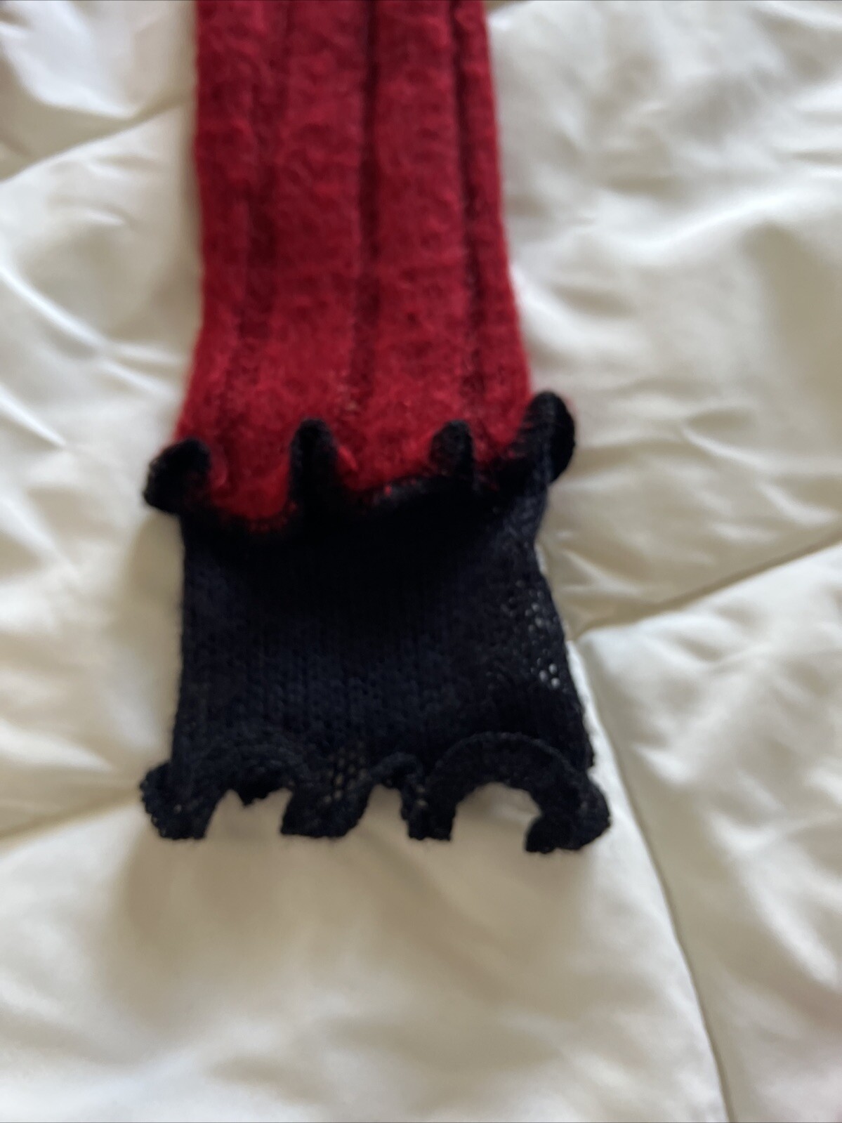 NEVER WORN Ruby Red Soft Turtle Neck Black Trimmi… - image 14