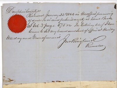 1857 Deed Fisher Family Land Transfer Middletown PA Handwritten Document