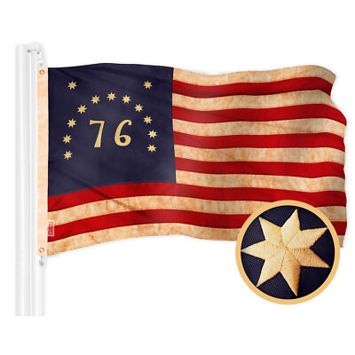 NEW G128 Bennington Tea-Stained Flag 2.5x4 FT, Embroidered 420D Polyester