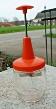 Androck Nut Chopper Orange Glass Made Canada Mid Century Modern Vtg 1970s MCM