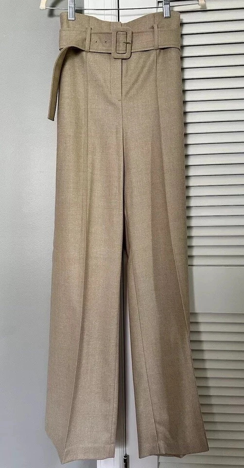 ¡Nuevo! Pantalón Theory Lana Virgen, Cintura Alta, Pierna Ancha, Pantalón, Talla 0