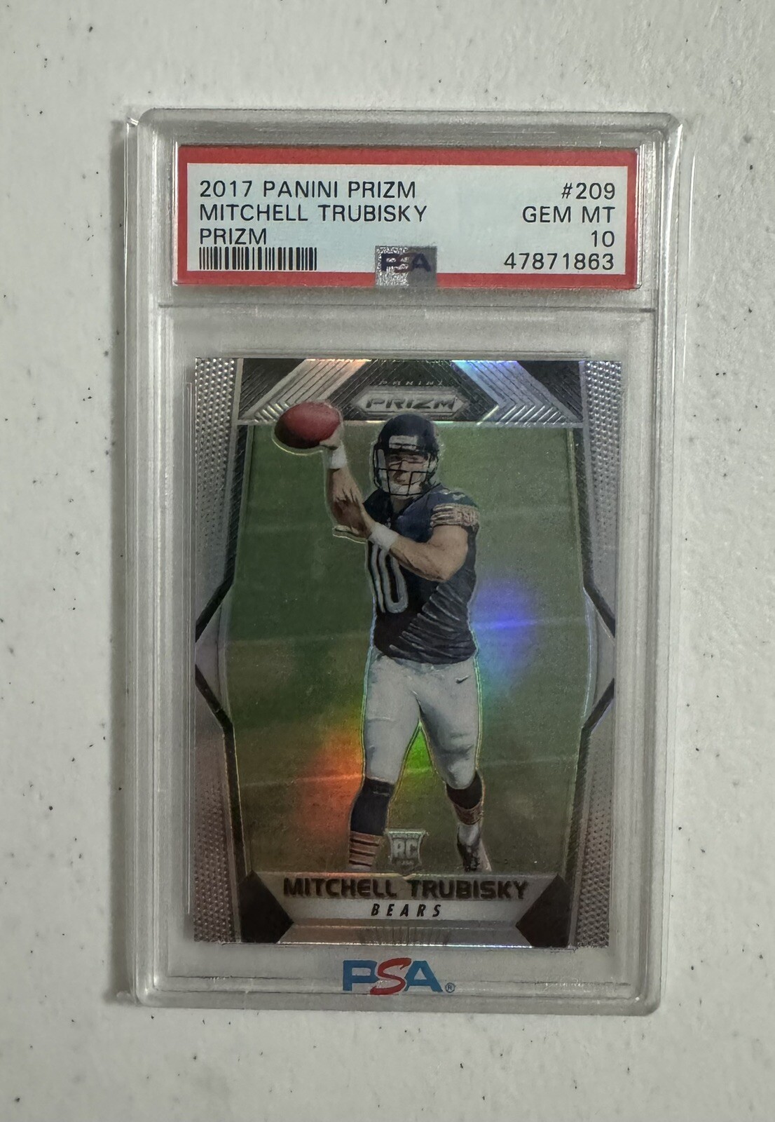 Mitchell Trubisky 2017 Prizm Rookie Silver PSA 10 Chicago Bears
