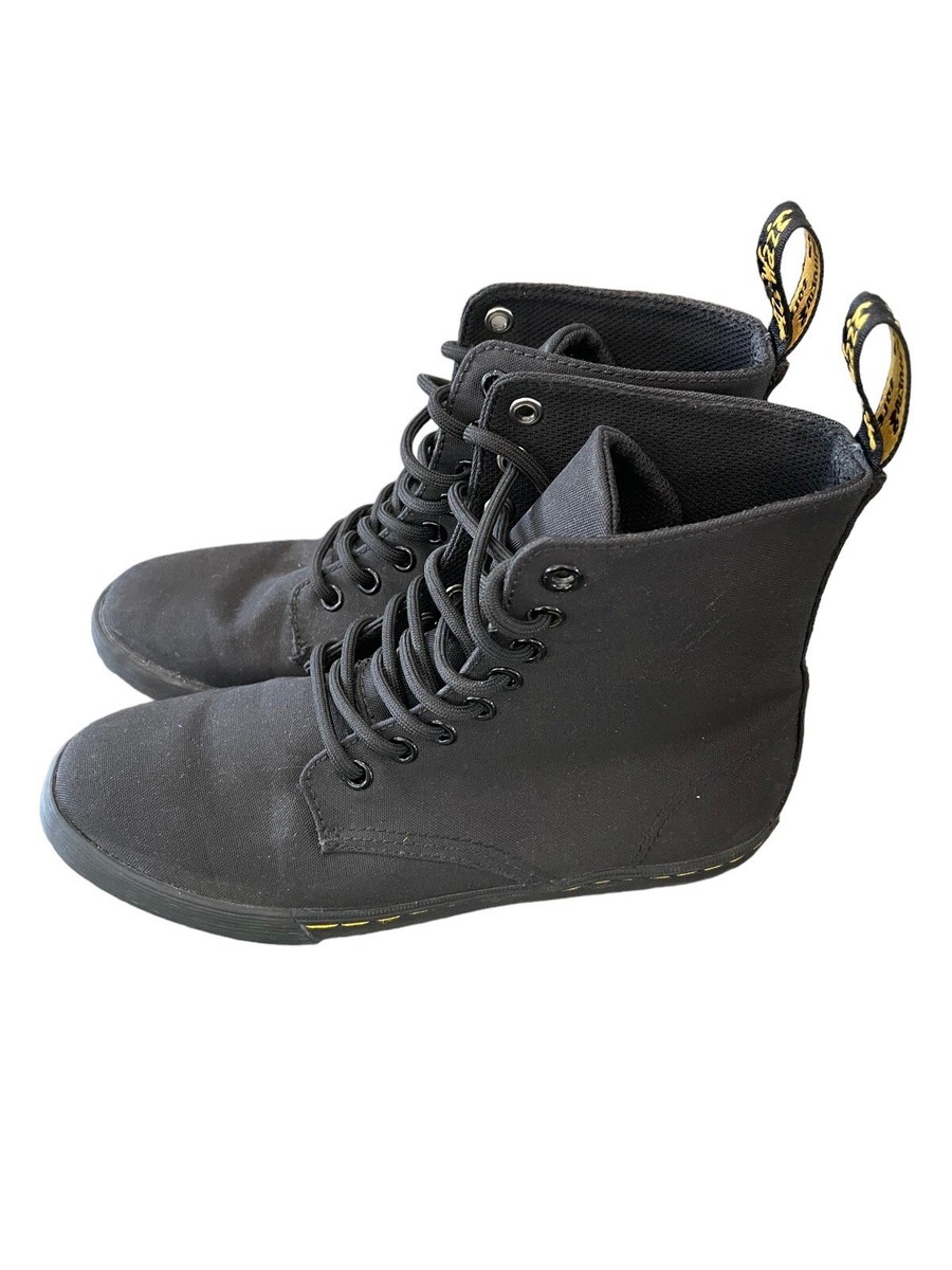 Dr Martens Sheridan Canvas Boots Size Lace Up Black Casual Eye