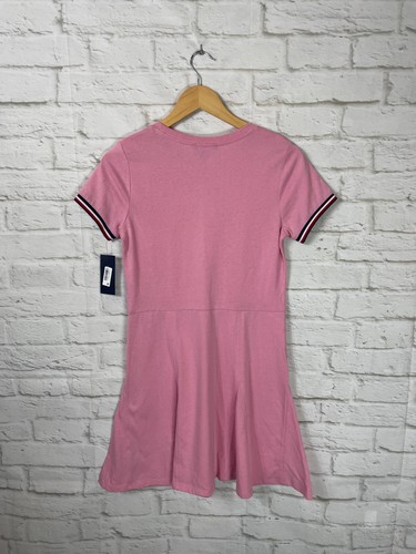 NEW Tommy Hilfiger Girls Pink Short Sleeve T Shirt Dress Size XL 16 - Picture 2 of 4