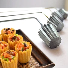 Pie Tee Top Hat Tart Patty Shell Croustade Brass Aluminium Mold