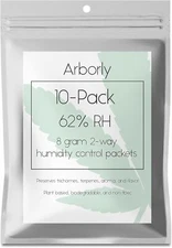 62-Percent Humidity Control Packs - 8 Gram - 10 Pack - All-Natural 2-Way