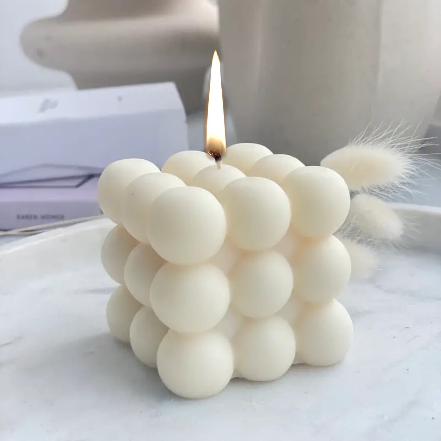 Velas Aromaticas Con 10% de Esencia De Lavanda Artesanales Con Cera De Soja 150g