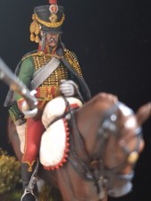 figurine 7eme Hussard 1er Empire metal modeles plomb 54 mm