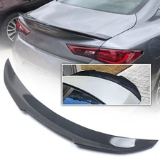 For Infiniti 2017-22 Q60 PSM Carbon Style High Kick Duckbill Trunk Spoiler Wing