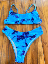 NEW Shein Women's Bikini Bathing Suit Top Bottom Sz M Blues