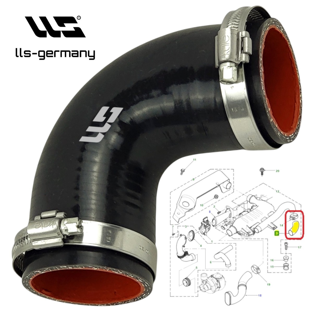 Tuyau Turbo LLS-GERMANY RF7N13221 Pour Mazda 5 2.0 CD | 2005-2010 | Pièce Qualité OEM