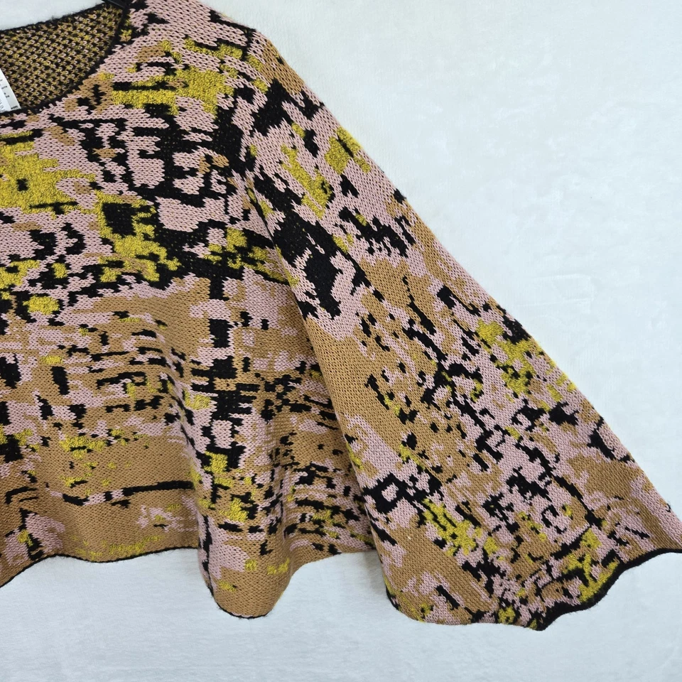 Suéter Recortado Marla Wynne Capas Colorido Tejido Manga Larga Dolman Talla S NUEVO Foto 3 de 4