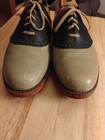 Vtg Walk -over Saddle Shoes Mens 8.5  Tan Navy  Brick Sole Oxfords — photo 2
