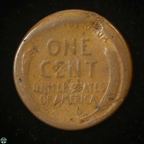 Mint Error - Off Centered Strike - 1944 Lincoln Wheat Cent - Very Good Details - Picture 2 of 2