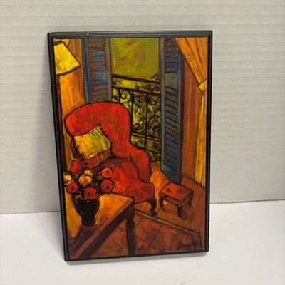 Jae Dougall Art Piece, Wall Plaque - Still Life w/ Chair Reproduction