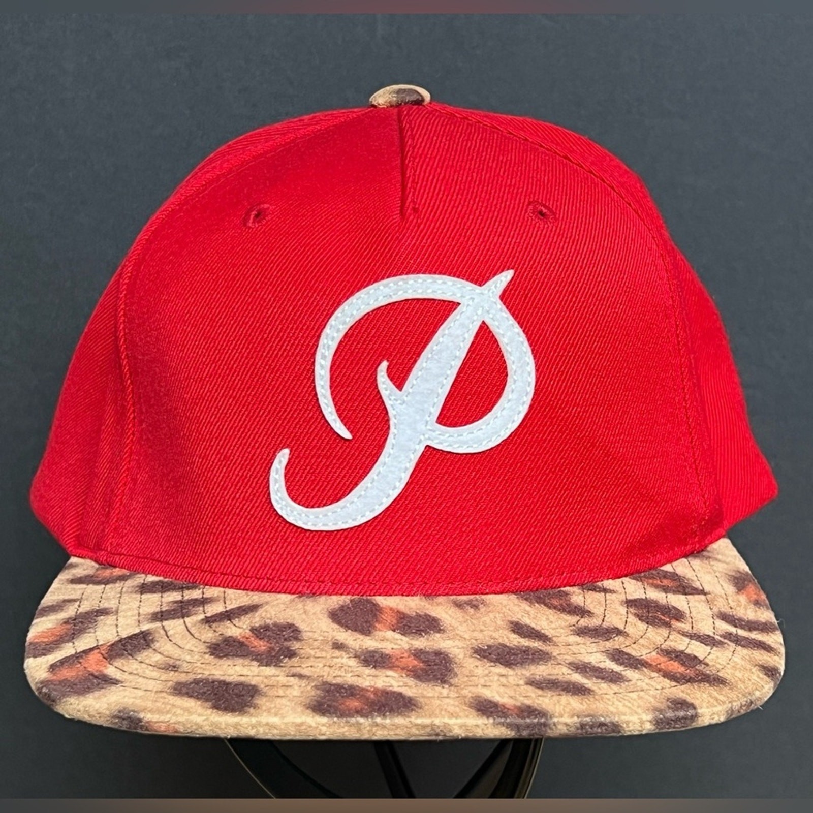 Primitive Hat Cap Snap Back Red Leopard Print Woo… - image 4