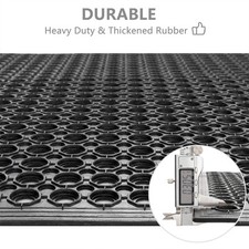 60x90CM Heavy Thick Rubber Mat Garage Door Matting Easy Clean Honeycomb Hole Mat