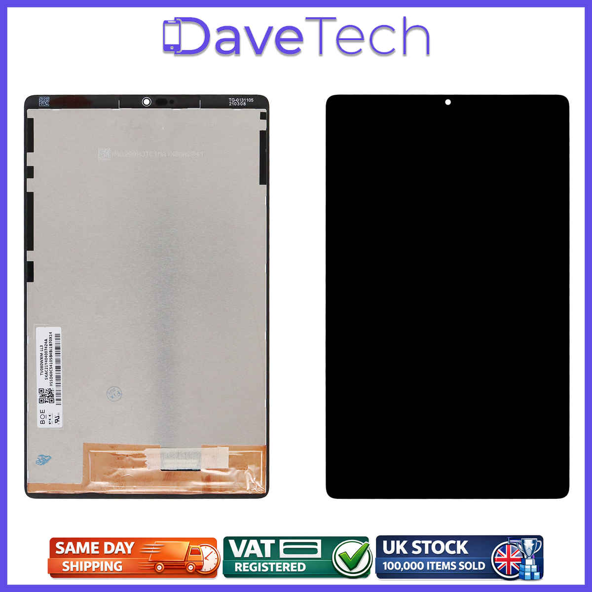 Lenovo Tab M8HD 8” TB-8505X TB-8505F Black LCD Display Screen