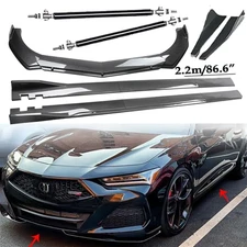 Carbon Fiber Front Bumper Lip Spoiler Side Skirt Body Kits For Acura ILX TLX