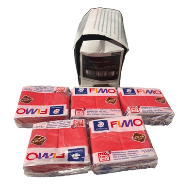 Fimo Leather Effect Modelling Clay 57g Watermelon Red Oven-Bake 6-Pack Staedtler