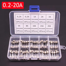 100Pcs 5x20mm Quick Blow Glass Tube Fuse Assorted Kits Fast Action Glass Fuses
