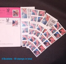 80 - US Flag Forever Stamps 2023 - 4 Booklets of Stamps