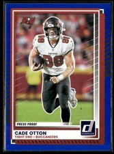 2025 Donruss #180 Cade Otton Press Proofs Blue