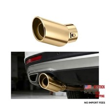 Car Exhaust Tip, 2.5"to 3.3" Adjustable Stainless Steel Straight Gold/Curved