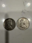 Franklin Half Dollars Set of 2 --90%- 1955 And 1962